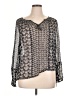 John Robshaw Gray 3/4 Sleeve Blouse Size XL - photo 1
