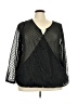 Lane Bryant 100% Polyester Black 3/4 Sleeve Blouse Size 26 - 28 Plus - photo 1