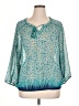 Lucky Brand 100% Polyester Teal 3/4 Sleeve Blouse Size XL - photo 1