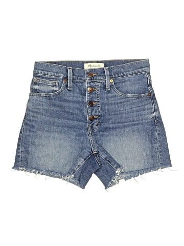 Madewell High-Rise Denim Shorts in Burke Wash: Button-Front Edition (view 1)