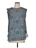 Ann Taylor LOFT 100% Polyester Teal Sleeveless Blouse Size L - photo 1