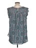 Ann Taylor LOFT 100% Polyester Teal Sleeveless Blouse Size L - photo 2