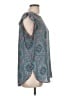 Ann Taylor LOFT 100% Polyester Teal Sleeveless Blouse Size L - photo 4