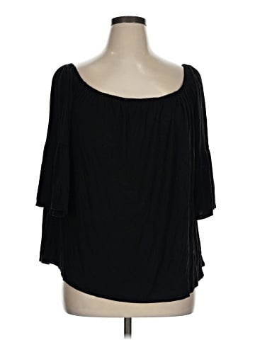 Green Envelope 3/4 Sleeve Top (view 1)