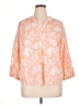 St. John's Bay Floral Orange 3/4 Sleeve Blouse Size XL - photo 1