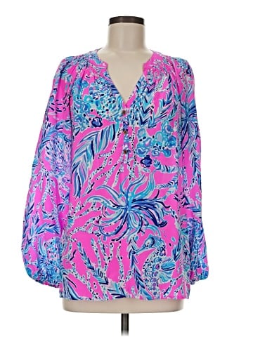 Lilly Pulitzer Long Sleeve Silk Top (view 1)