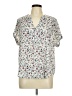 Maurices 100% Polyester Floral Ivory Short Sleeve Blouse Size M - photo 1