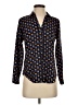 Ann Taylor 100% Polyester Print Black Long Sleeve Blouse Size XS (petite) - photo 1