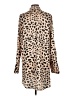 Aqua Animal Print Tan Casual Dress Size L - photo 2