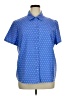 Blair Polka Dots Blue Short Sleeve Blouse Size XL - photo 1