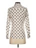 Ann Taylor 100% Polyester Animal Print Ivory Long Sleeve Blouse Size XS (petite) - photo 2