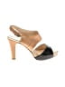 Max Mara 100% Leather Color Block Tan Brown Sandals Size EU 39 - photo 1
