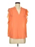 Liz Claiborne 100% Polyester Orange Short Sleeve Blouse Size M - photo 1
