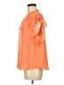 Liz Claiborne 100% Polyester Orange Short Sleeve Blouse Size M - photo 5