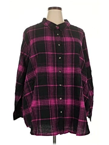Woman Within 3/4 Sleeve Button-Down Shirt (view 1)