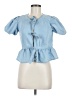 Sim & Sam 100% Cotton Blue Short Sleeve Blouse Size M - photo 1