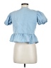 Sim & Sam 100% Cotton Blue Short Sleeve Blouse Size M - photo 2