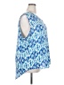 Como Vintage 100% Rayon Blue Sleeveless Blouse Size 3X - photo 4