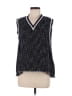 Maje Plaid Blue Black Sweater Vest Size Med (2) - photo 1