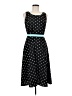 Studio 1 100% Polyester Polka Dots Black Casual Dress Size 8 Petite - photo 1