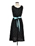 Studio 1 100% Polyester Polka Dots Black Casual Dress Size 8 Petite - photo 2