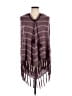 BCBGMAXAZRIA 100% Acrylic Purple Poncho Size L - photo 1