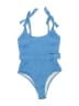 Assorted Brands Solid Blue One Piece Swimsuit Size L - photo 1