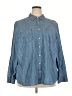 Talbots 100% Cotton Blue Long Sleeve Button-Down Shirt Size 3X - photo 1