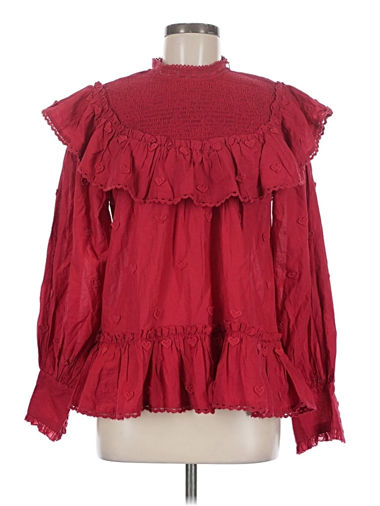 Farm Rio Long Sleeve Blouse In Red