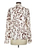 Shein Animal Print Ivory Long Sleeve Blouse Size 6 - photo 2