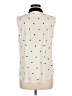 Ann Taylor Polka Dots Ivory Sleeveless Button-Down Shirt Size M - photo 2