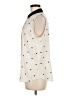 Ann Taylor Polka Dots Ivory Sleeveless Button-Down Shirt Size M - photo 5