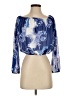 Express 100% Polyester Blue 3/4 Sleeve Blouse Size S - photo 1