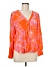 Finley Tropical Orange Long Sleeve Blouse Size M - photo 1