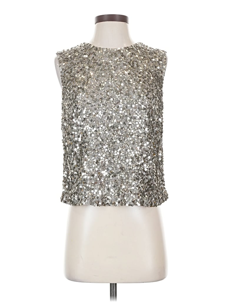 Pre-owned Vince Sleeveless Blouse In Silver