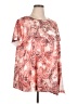 Terra & Sky 100% Polyester Paisley Pink Short Sleeve Blouse Size 1X - photo 1