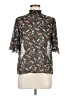 Unbranded 100% Polyester Floral Black Short Sleeve Blouse Size M - photo 1