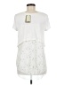 Deletta 100% Rayon Solid White Short Sleeve Top Size M - photo 2