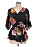 Gibson 100% Polyester Black 3/4 Sleeve Blouse Size L - photo 1
