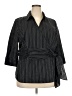 Fred David Stripes Black 3/4 Sleeve Blouse Size 2X - photo 1