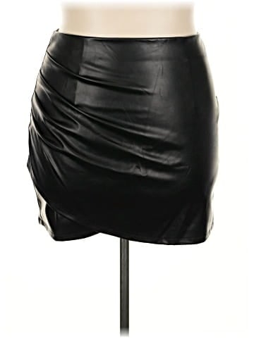 Kate Kasin Faux Leather Skirt (view 1)