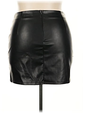 Kate Kasin Faux Leather Skirt (view 2)