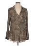 Pilcro 100% Viscose Metallic Brown Long Sleeve Blouse Size L - photo 1