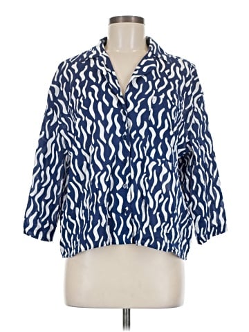 Zara 3/4 Sleeve Button-Down Shirt (view 1)