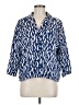 Zara 100% Cotton Blue 3/4 Sleeve Button-Down Shirt Size M - photo 1