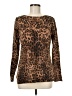 Forte 100% Cashmere Animal Print Brown Cashmere Pullover Sweater Size M - photo 1