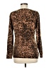 Forte 100% Cashmere Animal Print Brown Cashmere Pullover Sweater Size M - photo 2
