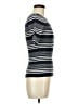 FRAME Stripes Black Short Sleeve Turtleneck Size M - photo 4
