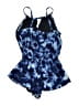 Aqua Green Tie-dye Blue One Piece Swimsuit Size S - photo 2