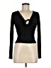 Pink Rose Black Long Sleeve Top Size M - photo 1